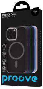 Чохол Proove for Apple iPhone 16e - Clear Essence Case with Magnetic Ring Black (PCECIP16E002)