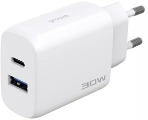 Зарядний пристрій Proove Silicone Power 2 30W White with Type-C / Type-C (632470003)