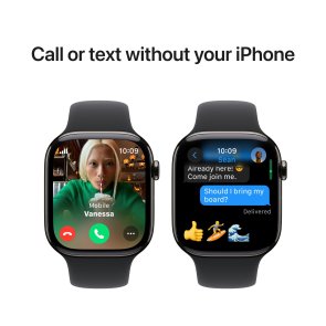 Смарт годинник Apple Watch Series 10 GPS Cellular - 46mm Slate Titanium Case with Black Sport Band - S/M (MWYD3)
