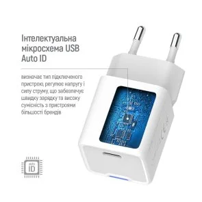 Фото: Зарядний пристрій ColorWay GaN Mini PD 35W White with Type-C / Type-C (CW-CHS056PDC-WT) № 9 | KTC