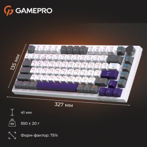 Клавіатура GamePro Genesis Warden MK160P Outemu Red Switches White/Grey