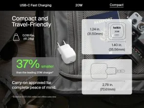 Фото: Зарядний пристрій Belkin BoostCharge Compact PD 20W White (WCA009KQWH) № 8 | KTC