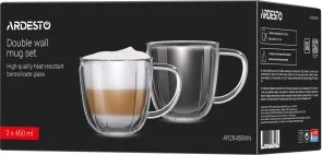 Фото: Набір чашок Ardesto 450ml 2pcs Clear (AR2645BWN) № 6 | KTC