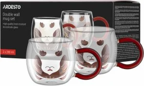 Фото: Набір чашок Ardesto Animals 280ml 2pcs Clear (AR2628BC) № 3 | KTC