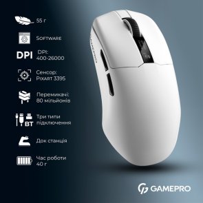 Миша GamePro Asgard Thor WL/BT/USB White (GM023W)