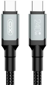 Кабель XO NBQ264A High Power Braided 240W Type-C / Type-C 2m Black (NBQ264B_С_Black)