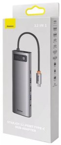 USB-хаб Baseus Metal Gleam Series 12in1 Gray (WKWG020213)