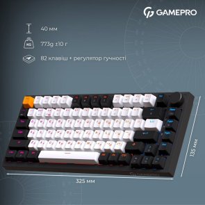 Клавіатура GamePro Asgard Valhalla MK160B Pro RGB WL/BT/USB Black