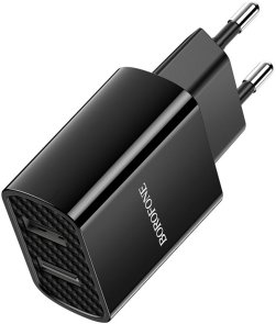 Зарядний пристрій BOROFONE BA53A Powerway 2.1A 10.5W Black (6931474739131)