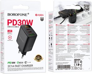 Зарядний пристрій BOROFONE BA98A Ilustre 30W Black (6941991120510)