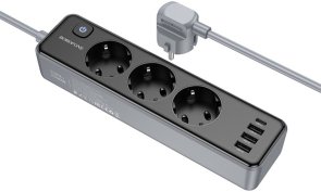 Мережевий фільтр BOROFONE BAC8 Power 4xUSB 3/3m Black (6941991116643)