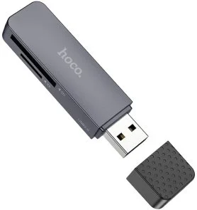 Фото: Кардрідер Hoco HB45 Spirit 2in1 Metal Gray (6942007620499) № 2 | KTC