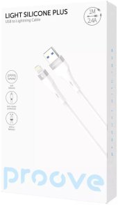 Кабель Proove Light Silicone Plus 2.4A AM / Lightning 1m White (CCLS12001102)