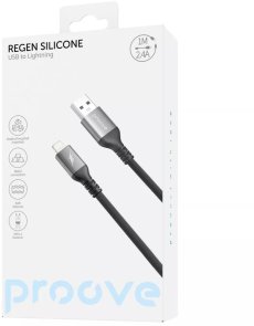Кабель Proove ReGen Silicone 2.4A AM / Lightning 1m Black (CCRS12001101)