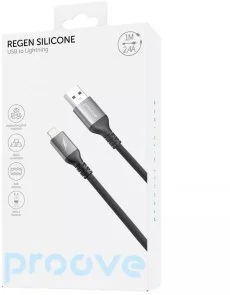 Фото: Кабель Proove ReGen Silicone 2.4A AM / Lightning 1m Black (CCRS12001101) № 2 | KTC