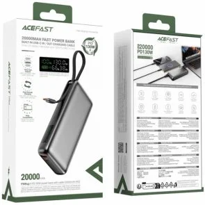 Фото: Батарея універсальна Acefast M22 20000mAh 130W Gray with Cable Type-C (6974316283904) № 5 | KTC