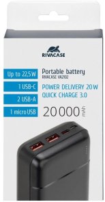 Батарея універсальна Riva RivaPower VA2102 20000mAh 22.5W Black (RIVAPOWER VA2102 (Black))