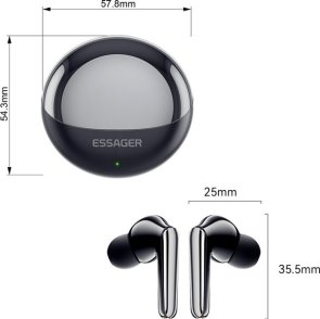 Навушники ESSAGER Yuexin Double Noise Cancelling TWS Bluetooth Earphones Black