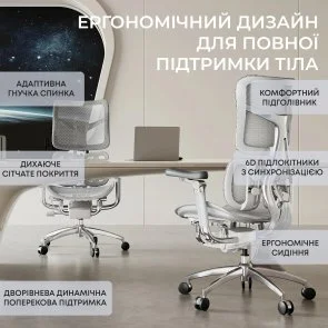 Фото: Крісло SIHOO Doro S300 Light Grey (S300-M202) № 19 | KTC