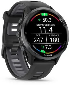 Смарт годинник Garmin Forerunner 970 Carbon Gray DLC Titanium with Black Case and Black/Translucent Whitestone Band (010-02969-10)