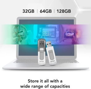 Флешка USB Lexar JumpDrive V100 128Gb Gray (LJDV100-128ABGY)
