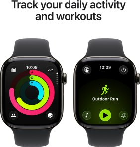 Смарт годинник Apple Watch 11 GPS LTE 46mm - Slate Titanium Case with Black Sport Band - S/M (MFD14)