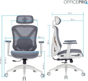 Крісло OfficePro Atlas OC630-W-DG-DG White/Dark Gray
