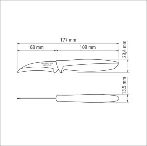 Фото: Набір ножів Tramontina PLENUS 7.6cm 12pcs Light Gray (23419/033) № 4 | KTC