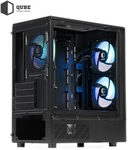 Корпус QUBE Geon ARGB Black with window (GEON_GBNU3)