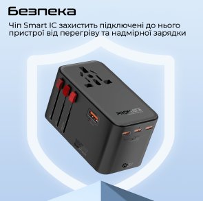 Зарядний пристрій Promate TripMate GaN160 (tripmate-gan160)