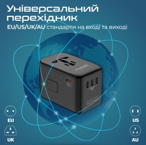 Зарядний пристрій Promate Tripmate-gan100 (tripmate-gan100)