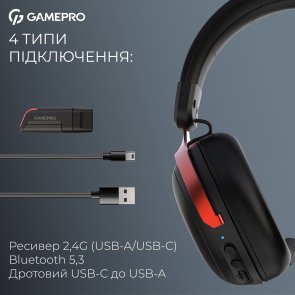 Гарнітура GamePro Asgard Freya Pro Black/Red (HSW201BR)