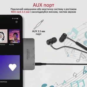 USB-хаб Promate PadHub-Pro Grey (6959144052441)