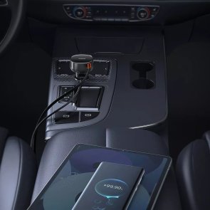 Автозарядка Baseus Enjoyment Pro Car Charger USB + Retractable Type-C Cable 60W black