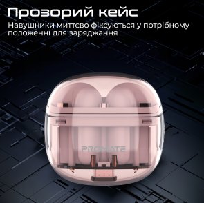 Навушники Promate Transpods Pink (6959144064666)