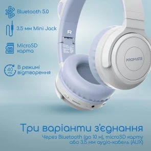 Фото: Навушники Promate Panda Lilac (6959144058887) № 7 | KTC