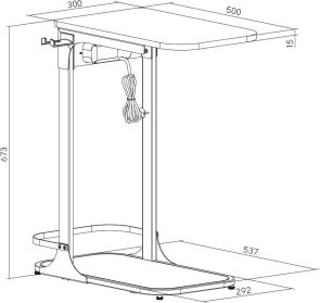 Приставний стіл з мережевим подовжувачем OfficePro SD185DW