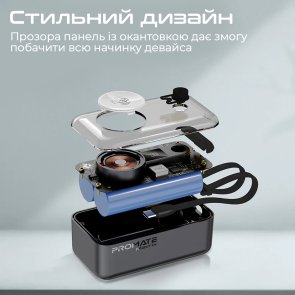 Акумулятор електричний 10000mAh із функцією бездротової зарядки мобільних пристроїв Promate mavrix.b
