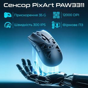 Миша компютерна бездротова ігрова RAWM SA-SL01C.white
