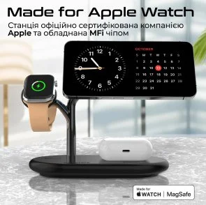 Фото: Бездротова зарядна станція Promate Synergy-Pro Black (6959144065632) № 4 | KTC