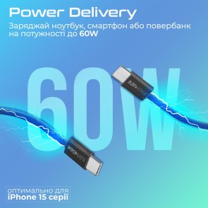 Кабель зєднувальний USB Type-C - USB Type-C Promate ecoline-cc200.navy