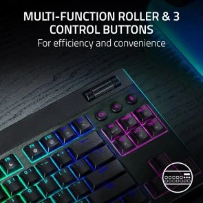 Фото: Клавіатура Razer BlackWidow V4 Low-Profile TKL HyperSpeed Orange Switch WL/BT/USB (RZ03-05450700-R3M1) № 7 | KTC