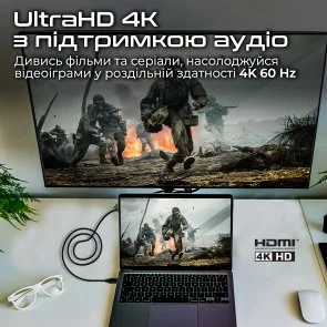 Фото: Кабель Promate ProLink4K60-300 HDMI / HDMI v.2.0 3m Black (6959144063867) № 3 | KTC