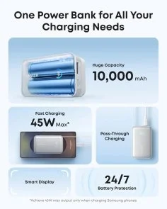 Фото: Батарея універсальна Anker Nano 10000mAh 45 Built-In USB-C Cable White (A1638H21) № 4 | KTC