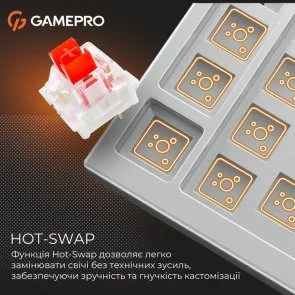 Фото: Клавіатура GamePro Genesis Metallic MK110G Red Switches Grey № 14 | KTC