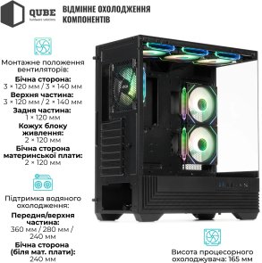 Корпус QUBE Fort ARGB Black with window (FORT_GBNU3)