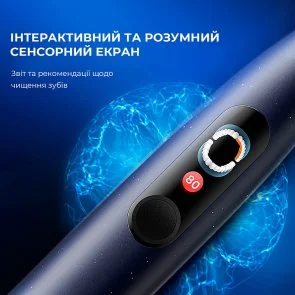 Фото: Електрична зубна щітка Oclean X Plus Pro Digital Blue + Travel case (6970810556186) № 11 | KTC