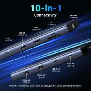 Фото: USB-хаб UGREEN 10in1 CM639 Grey (45380) № 5 | KTC