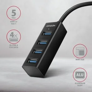 Фото: USB-хаб Axagon HUE-M1AL Black № 2 | KTC