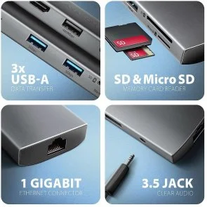 Фото: USB-хаб Axagon HMC-8HLSA Grey № 6 | KTC